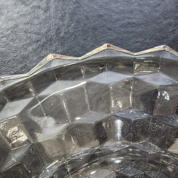 Vintage Indiana Glass Whitehall Cubist Design 3 Footed 10" Serving Bowl - Picture 10 of 10